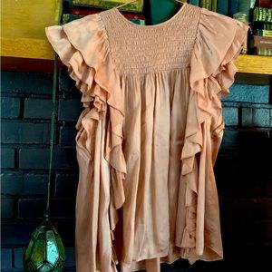 ULLA JOHNSON SILK TOP PRISTINE sweet + sumptuous + sexy + sophisticated luxury